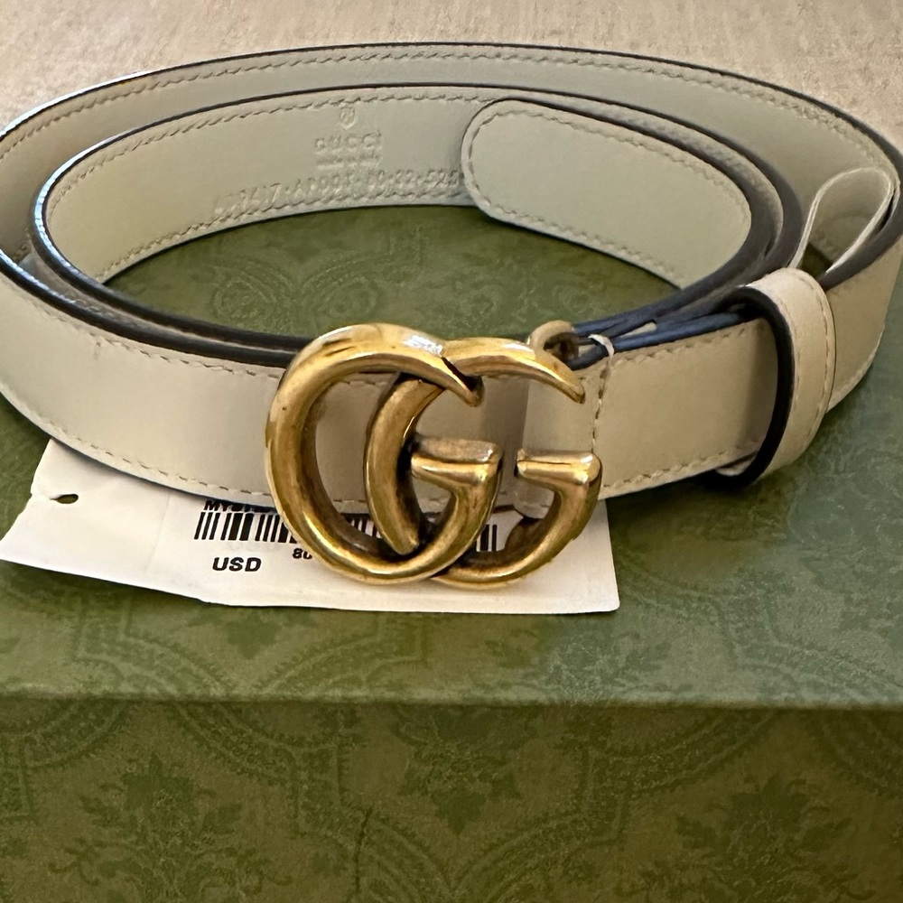 Gucci belt size 80 ivory